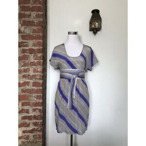 Plenty by Tracy Reese Easy Chemise‎ Silk Sheath Dress Diagonal Striped Size 2